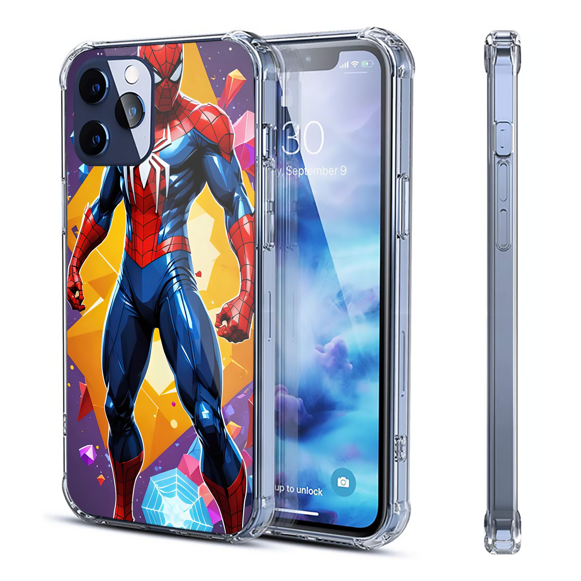 （画像用） Spider Man スパイダーマン 【iPhone 12シリーズ対応】透明スマホケース（クリアソフトケース）